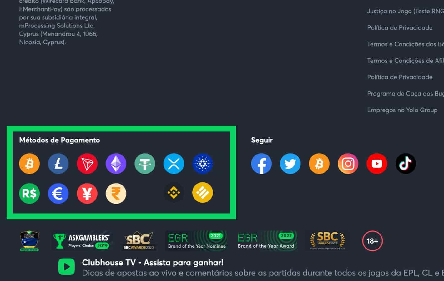 escolha o método de pagamento Sportsbet io Brasil